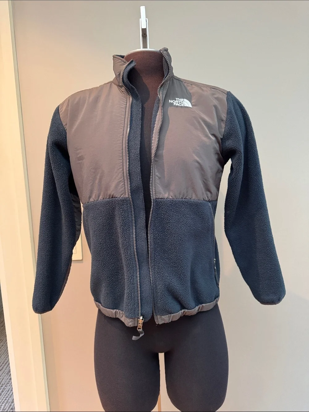 The North Face Boys XL 18/20 Denali Polartec Fleece Jacket Blue Gray Full Zip